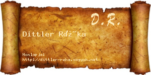 Dittler Réka névjegykártya
